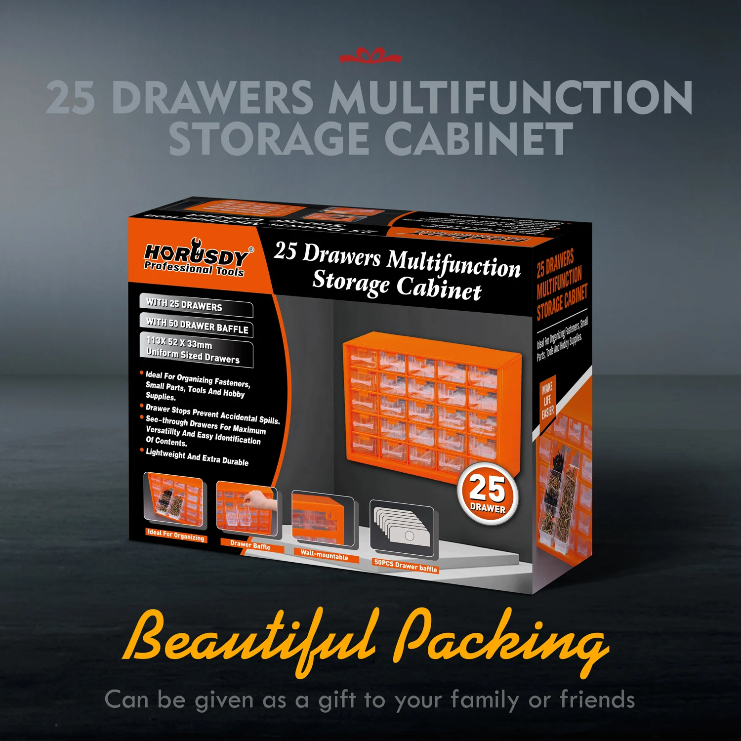 

2021 NEW HORUSDY 25Drawers Multifunction Storage Cabinet For Home Office and Garage Bin wall mounted storage