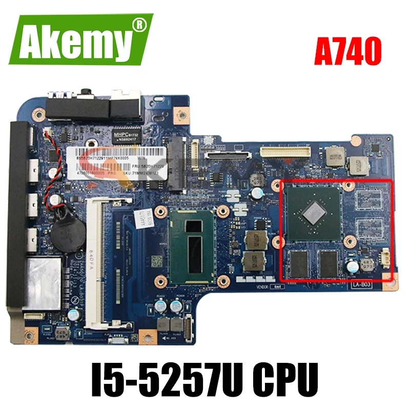 

LA-B031P для Lenovo AIO A740 A540 все-в-одном материнская плата портативного компьютера с процессор I5-5257U PM DDR3 100% полностью протестирована