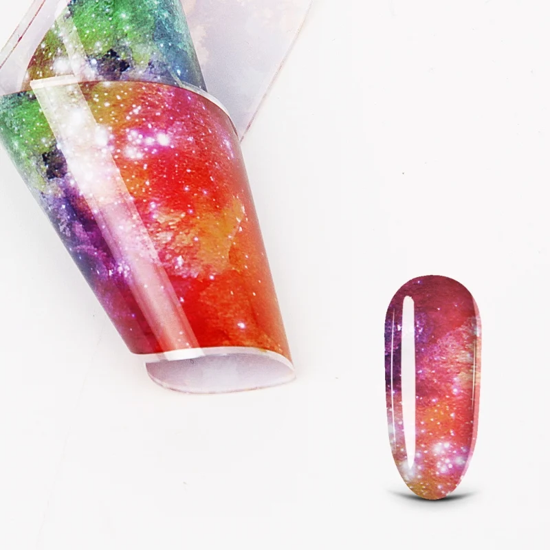 10 шт./компл. голографические наклейки для ногтей звездное небо переводная бумага