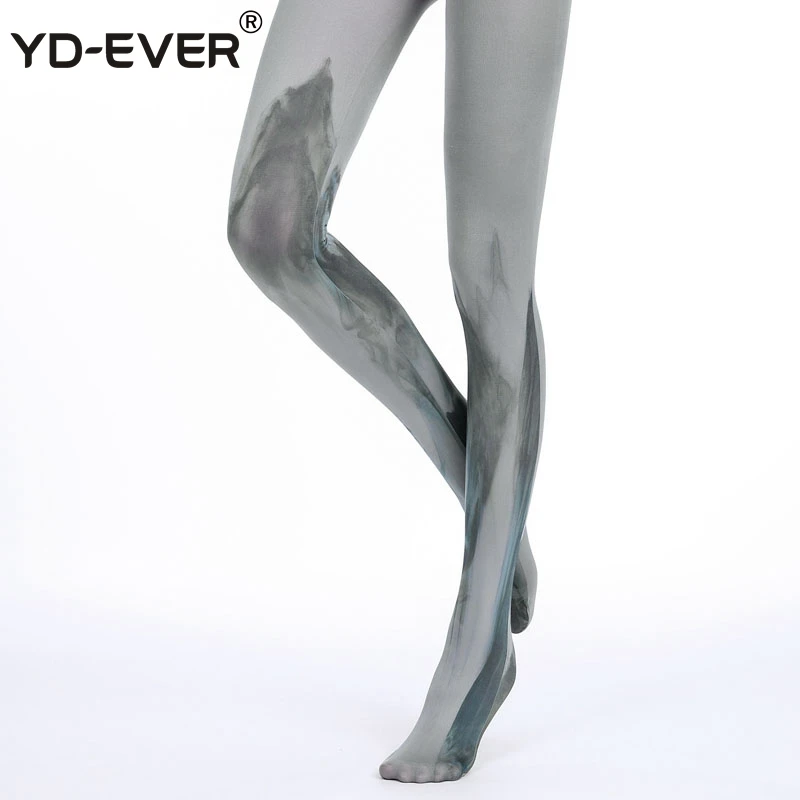 YD EVER женские колготки с принтом хлопковые жаккардовые брендовые модные тонкие