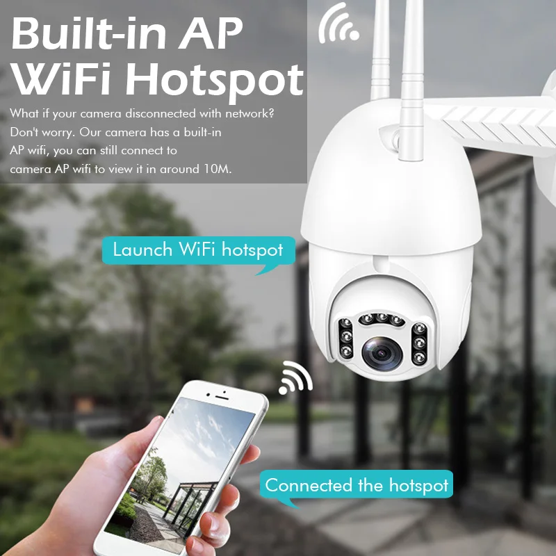 Умная Wi Fi IP камера HD 1080P 9 светодиодов 2 МП IP66 скоростная купольная ночная версия