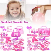 25 32pcs girl simulation makeup toy set 3 7 years old play house pretend game princess party makeup plastic toy portable set