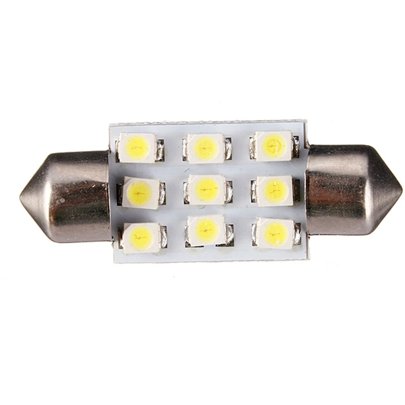 4 шт. 12 в пост. Тока 36 мм 3528 9SMD ксеноновый Белый Интерьер Свет/номер пластины фестон