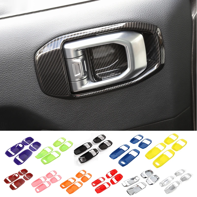 

Kcimo Car Inner Door Handle Bowl Decor Cover Stickers for Jeep Wrangler JL 2018 4 Door Accessories for Jeep Gladiator JT 2019