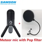 Профессиональный микрофон Samson Meteor, USB кардиоидный Студийный микрофон с 3 складными ножками, игровой микрофон для потоковой записи