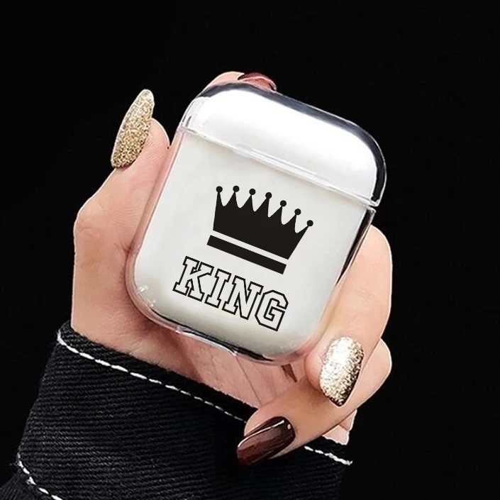 Мультяшный чехол для Airpods, милый, с милым сердечком, прозрачный, Жесткий Чехол для ПК, чехлы для AirPods, защитные беспроводные наушники