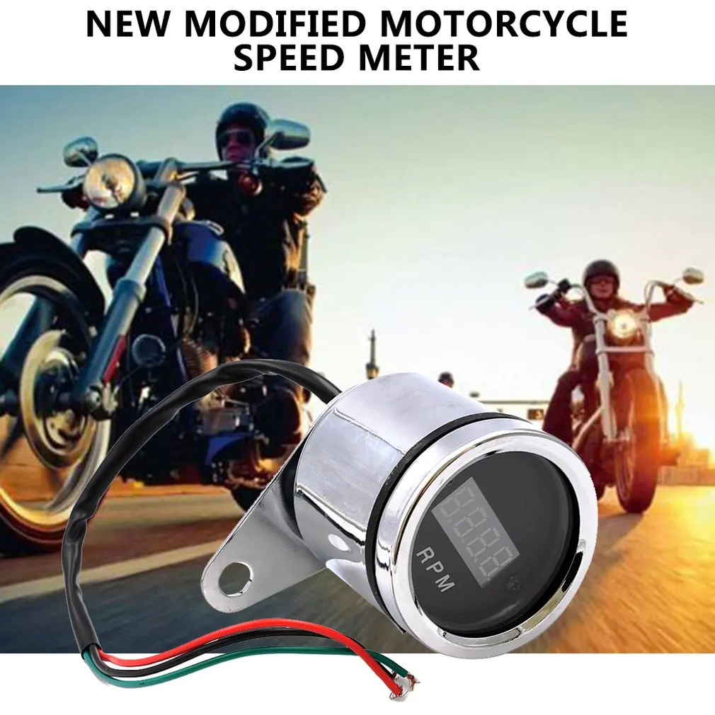 Новый модифицированный мотоцикл Тахометр скутер ЖК-часы водонепроницаемые 12V