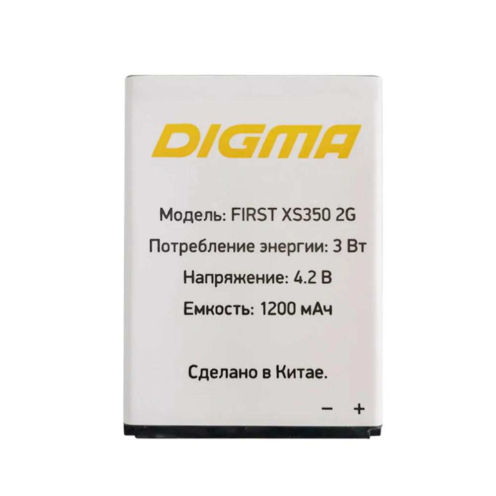 Аккумулятор First XS350 2G для DIGMA 1200 мАч мобильный телефон литий-ионный аккумулятор |