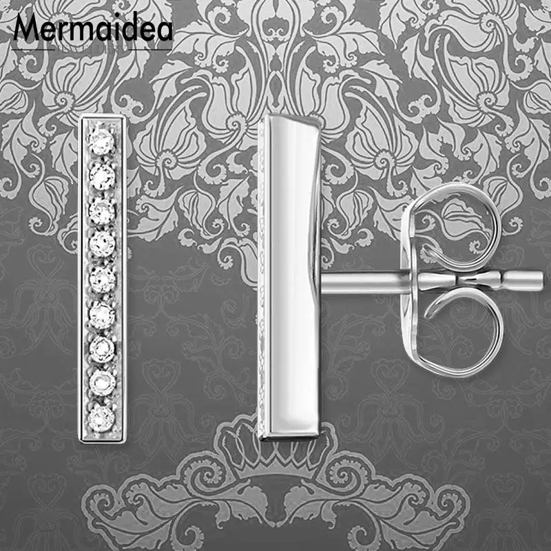 Серьги гвоздики геометрические простые посеребренные модные ювелирные изделия