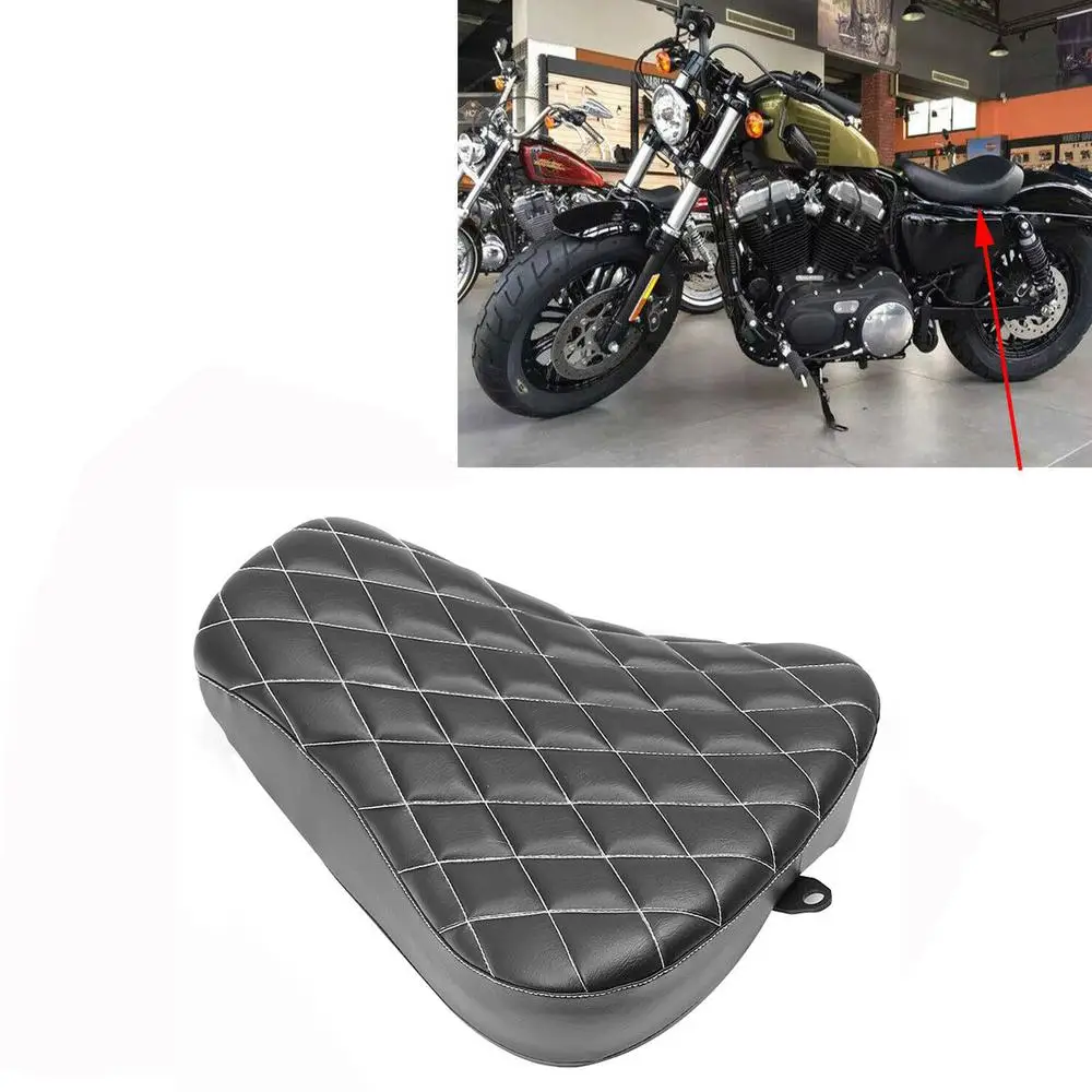 

1pc Motorcycle Saddle Motocross Single Driver Leather Seat Front Solo Rider Motorbike Seat waterproof soft leather for Sportster