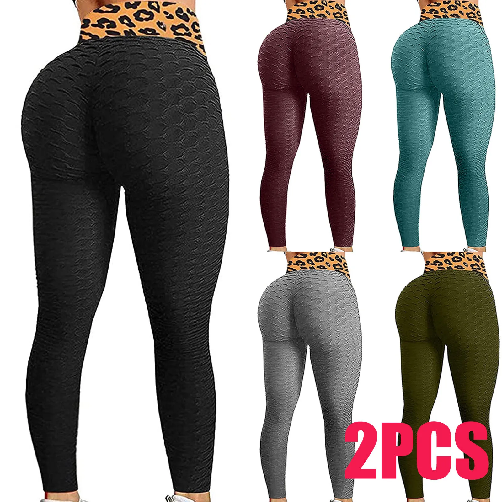 

2pc Leggings Women Clothing Fashion Print Yoga Pants Plus Size Casual High Waist Sport Pants Pantalon Pour Femme 2021 New