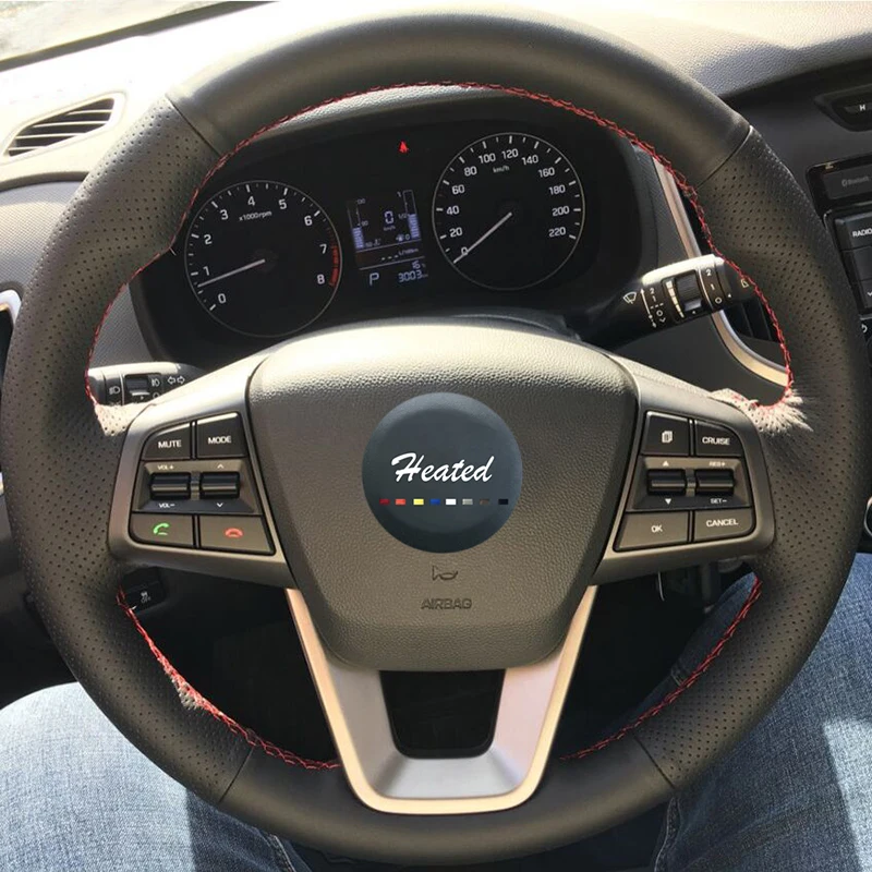 Оплетка на руль из кожи Nappa для Hyundai ix25 2014 2015 2016 Creta 2017|leather steering wheel cover|steering coverwheel cover