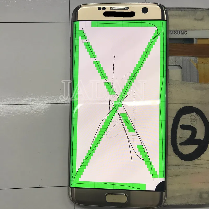 Месте ЖК дисплей сенсорный экран с рамкой для телефона S7 край G935 работают хорошо