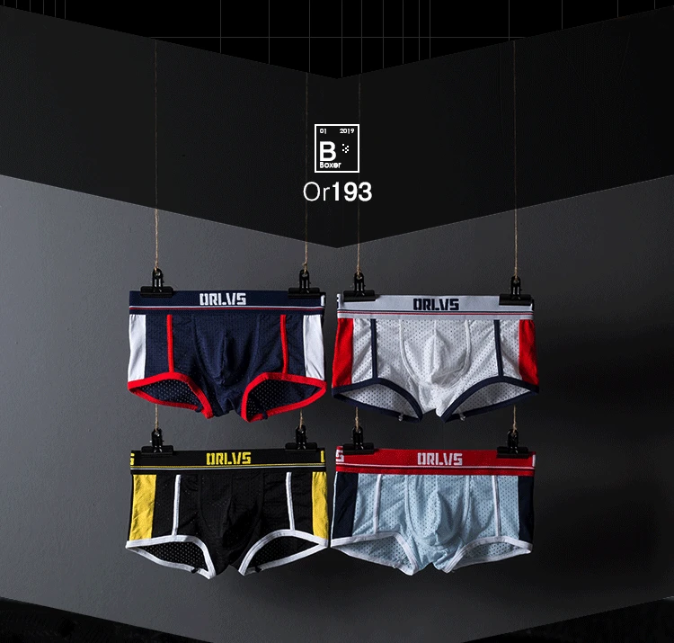 ORLVS Брендовое Мужское нижнее белье мужские боксеры cueca tanga быстросохнущие мужские брюки Ropa Interior hombre мужские боксеры шорты calzoncillo hombre