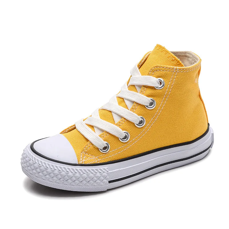 

Kids Shoes Children High Top Canvas Sneakers White Solid Sports School Cloth Shoes Casual Leisure Board Shoes for Boys Girls