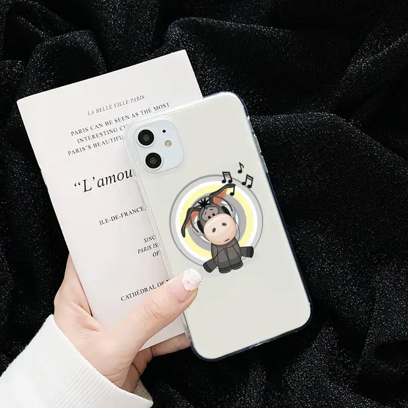 

Cute funny Music-loving animals Phone Case Transparent for iPhone 6 7 8 11 12 s mini pro X XS XR MAX Plus cover funda shell