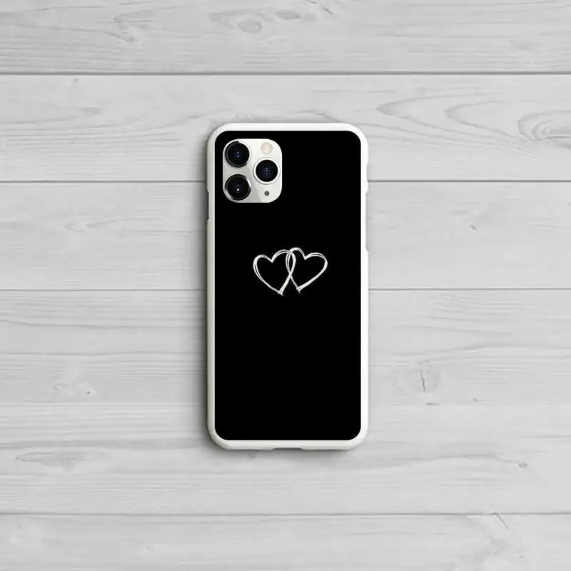 

Simple Lines Love Heart Phone Case Candy Color White for iPhone 11 pro XS MAX 8 7 6 6S Plus X 5S SE 2020 XR