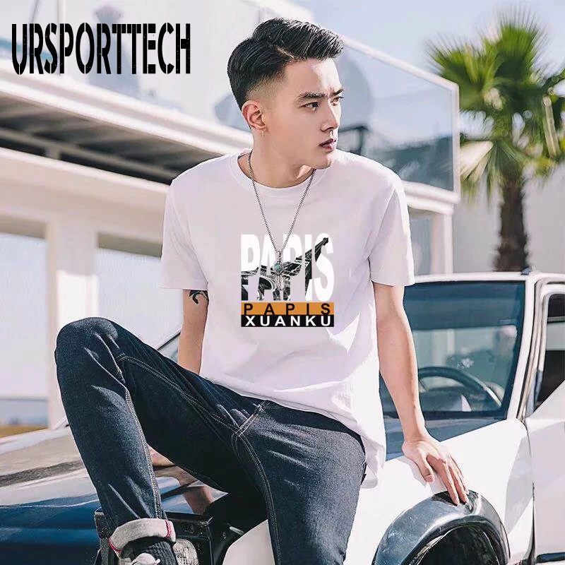 Мужские футболки с коротким рукавом новая летняя футболка в Корейском стиле