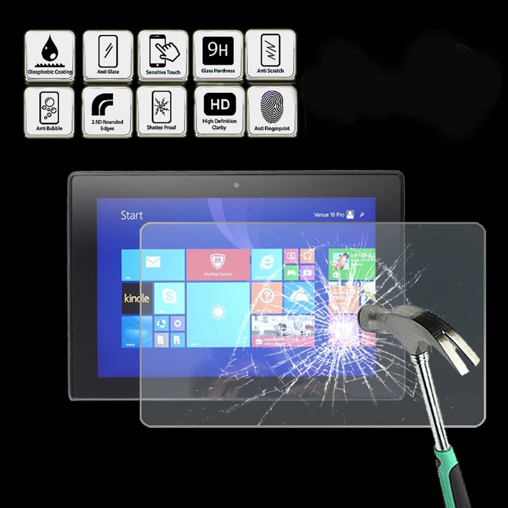 

Закаленное стекло для защиты экрана планшета для Dell Venue 10 Pro LTE, Защитная пленка для экрана с защитой от отпечатков пальцев