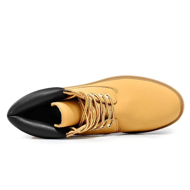 Мужские Ботильоны кожаные однотонные желтые классические ботильоны высокого
