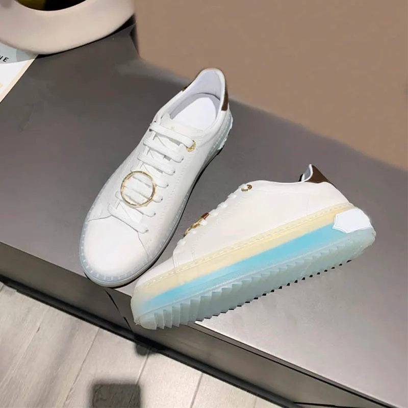 Кроссовки на толстой подошве для влюбленных люксовые брендовые кожаные