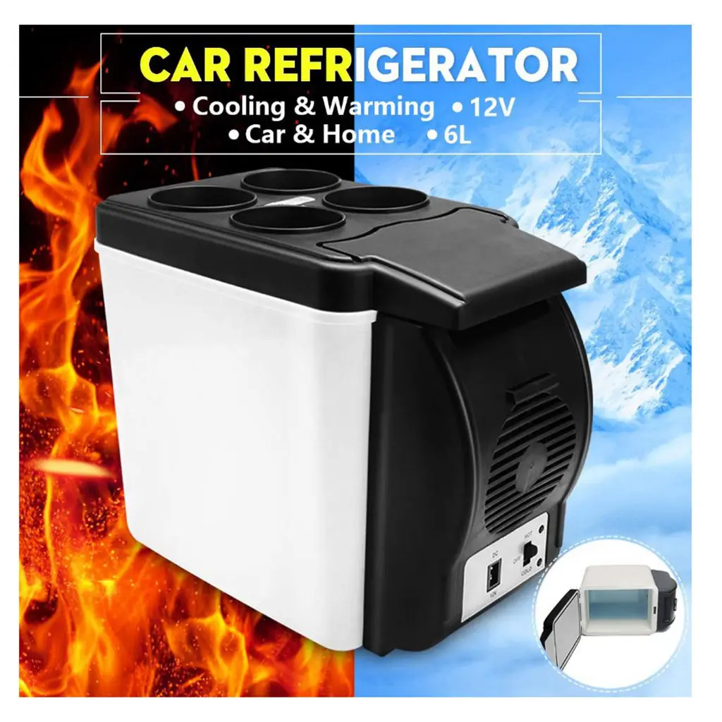 12v 6l geladeira carro auto mini geladeira geladeira freezer refrigerar/caixa mais quente frigobar alimentos frutas armazenamento geladeira compressor