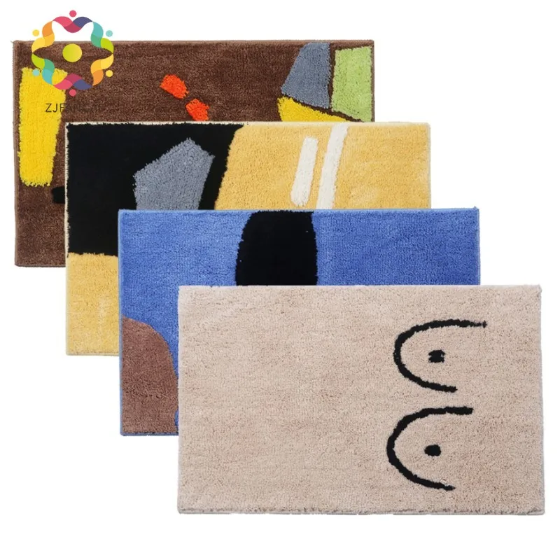 Абстрактный геометрический Европейский флокирующий коврик домашний