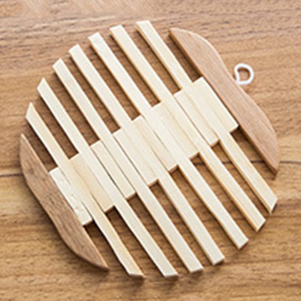 2 размера термостойкий Коврик для столовых приборов деревянная тепловой