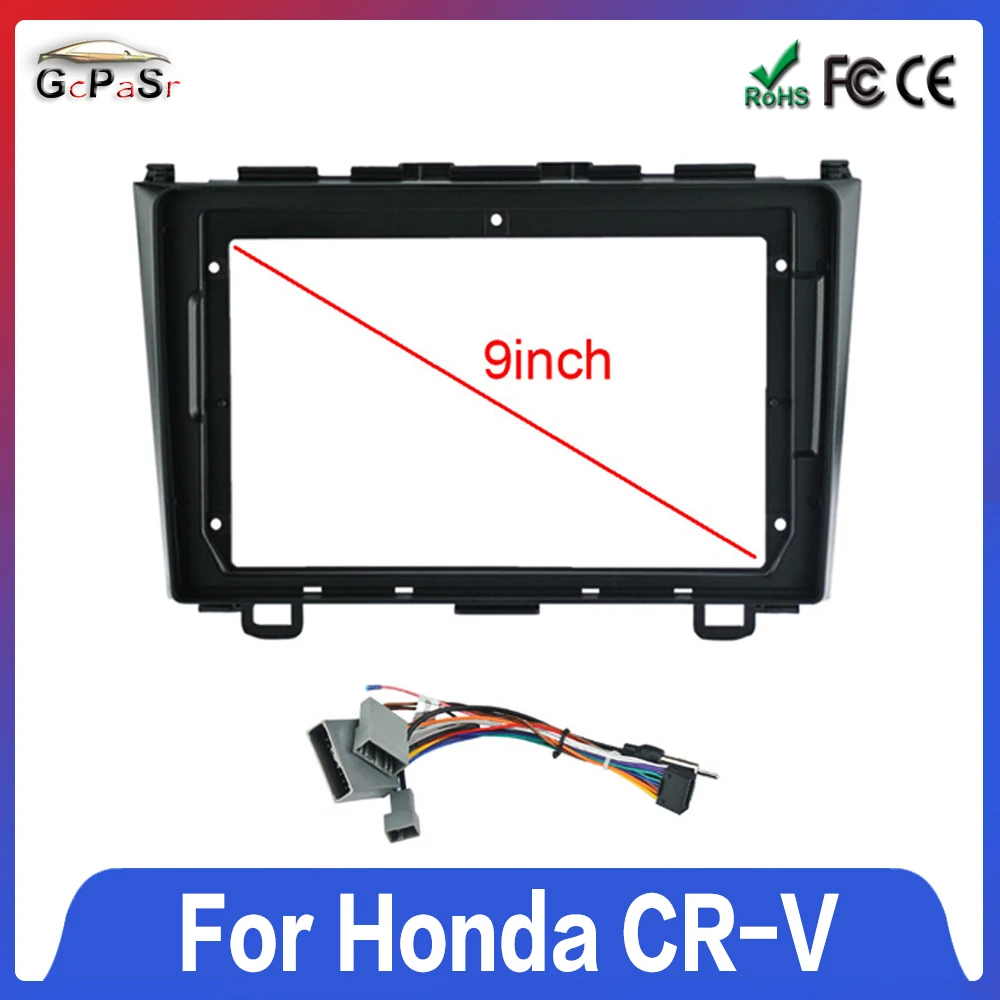 

Рамка для автомобильного радио Android для Honda CR-V 2007-2011, стереооблицовка, установка для приборной панели, рамка для двойного Din CD DVD 9 дюймов