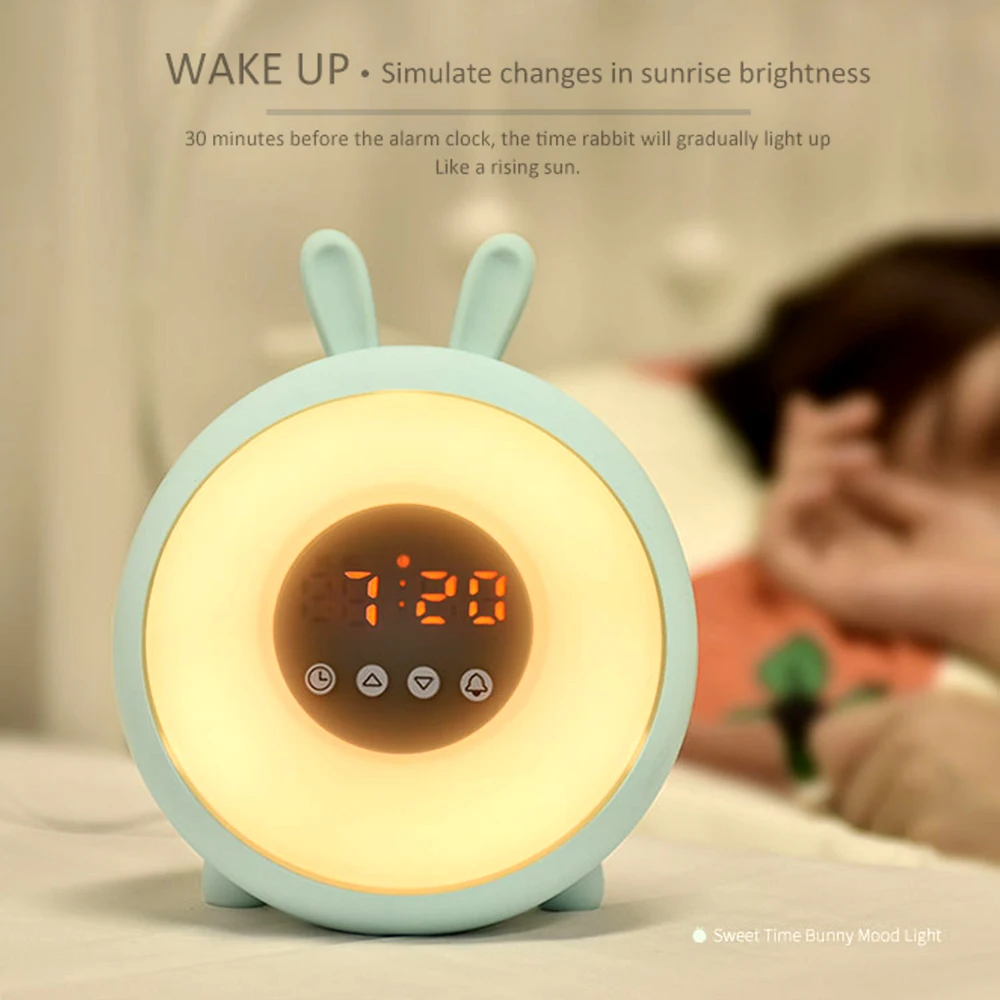 

Креативные Часы-Будильник, модные часы с милыми мечтами, Кроликом, ночсветильник, USB-будильник, силиконовая лампа для пробуждения