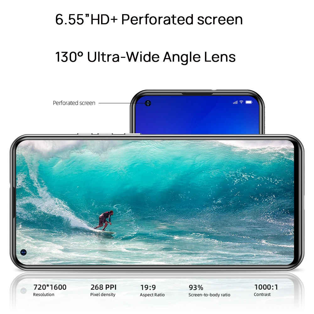 doogee n30 cellphone full netcom 6 55inch mobile smart phone quad camera 128gb rom octa core global version 4500mah android 10 free global shipping