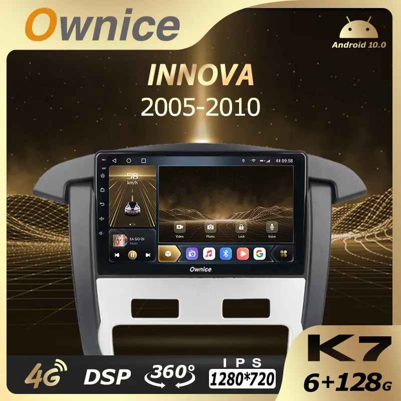 

Ownice Android 10,0 K7 авто радио для Toyota INNOVA 2007 - 2012 6G + 128G 8 ядро 360 панорама 5G Wi-Fi 4 аппарат не привязан к оператору сотовой связи атмосферная лампа