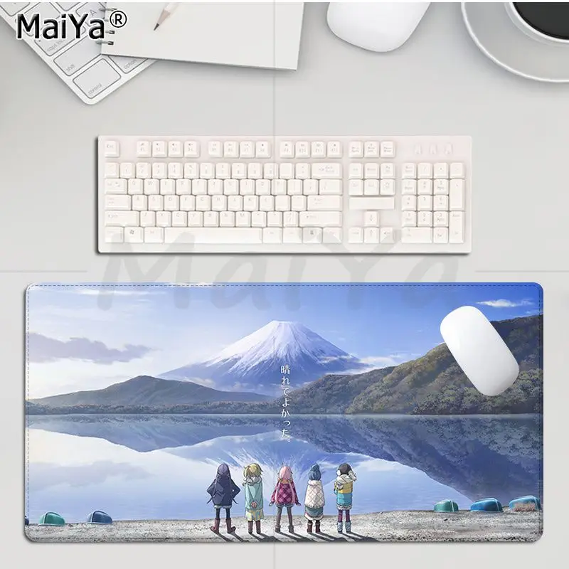 

Yuru Camp Custom Skin Durable Rubber Mouse Mat Pad Size for large Edge Locking Game Keyboard Pad