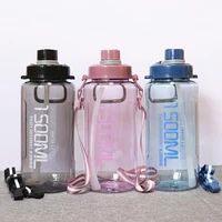 easy to carry 1500ml simple sports drinking bottle with straw gift water cup easy to clean for cycling