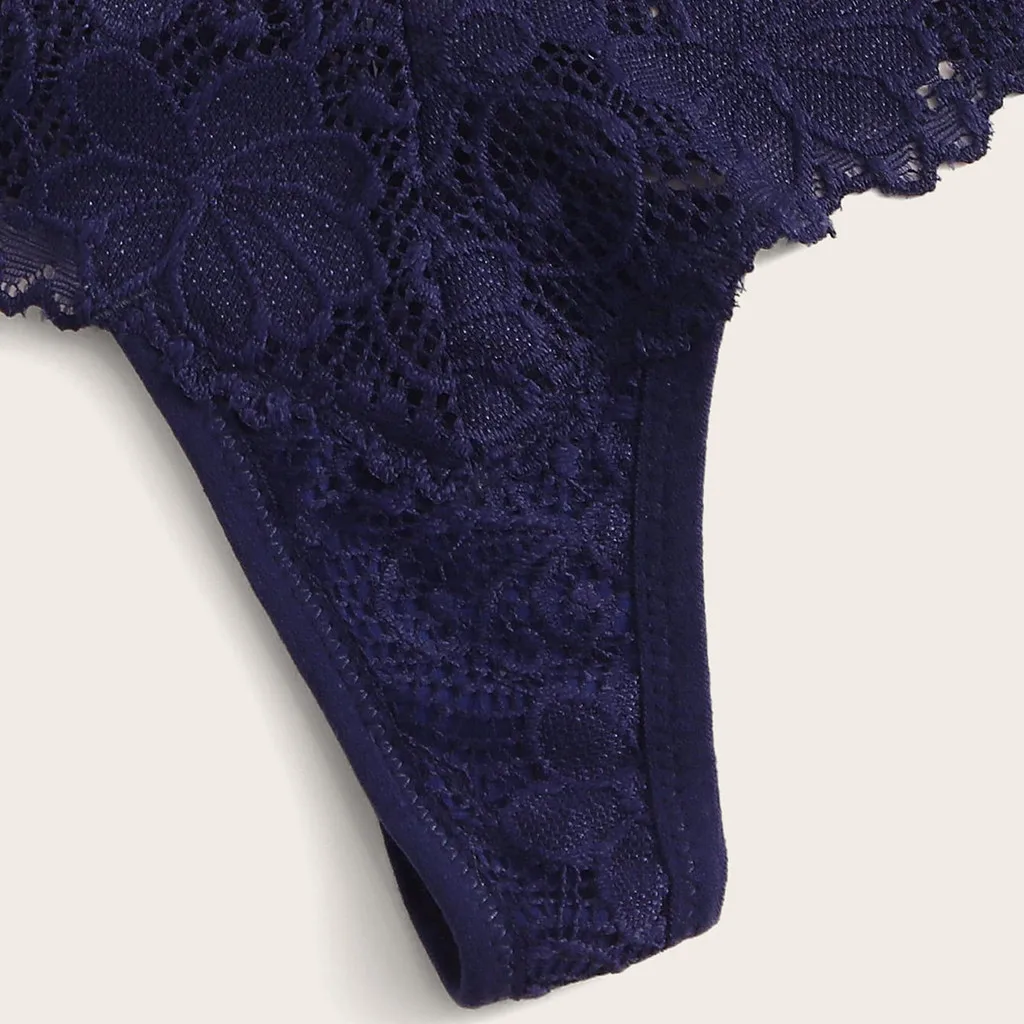 Трусы женские кружевные с цветочным принтом низкой талией 4 шт. размера плюс # p3 |