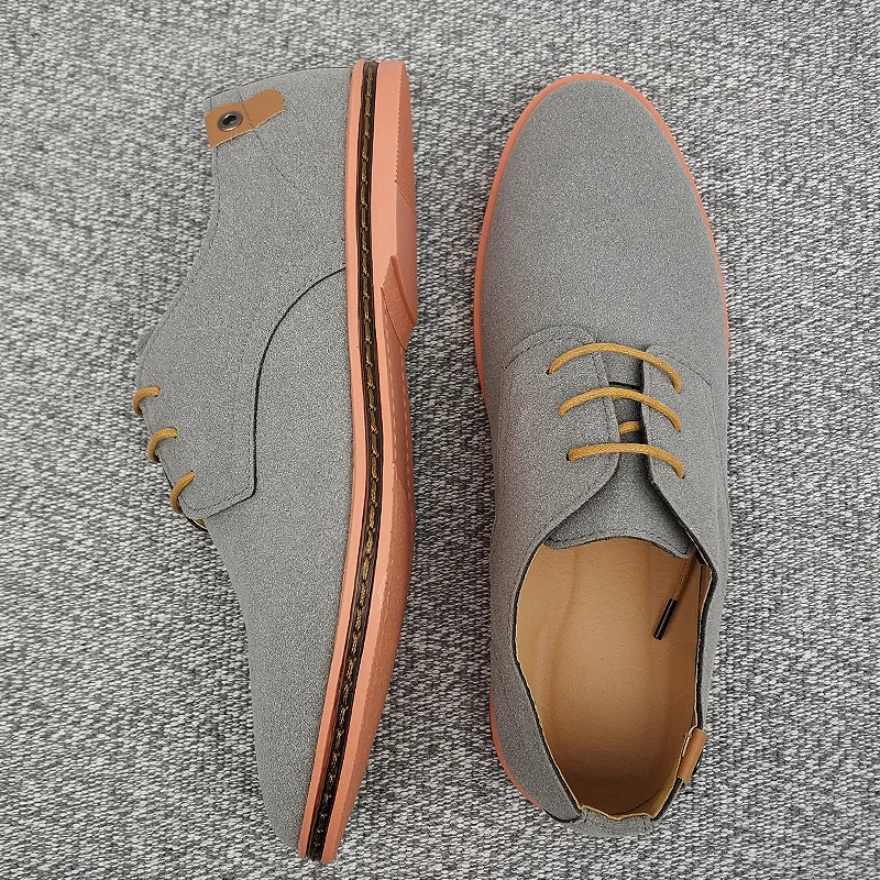 

2020 Spring Suede Leather Men Shoes Oxford Casual Shoes Classic Sneakers Comfortable Footwear Dress Shoes Large Size Flats