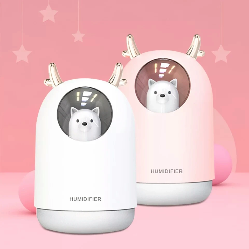 

USB Humidifier Air Purifier Ultrasonic Cool Mist Maker Aroma Diffuser 300ML Lovely Bear LED Lamp Mini Aromatherapy Humidificador