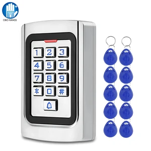 ip68 waterproof access control keypad rfid keyboard metal em card reader for door access control system outdoor 10pcs keychains free global shipping