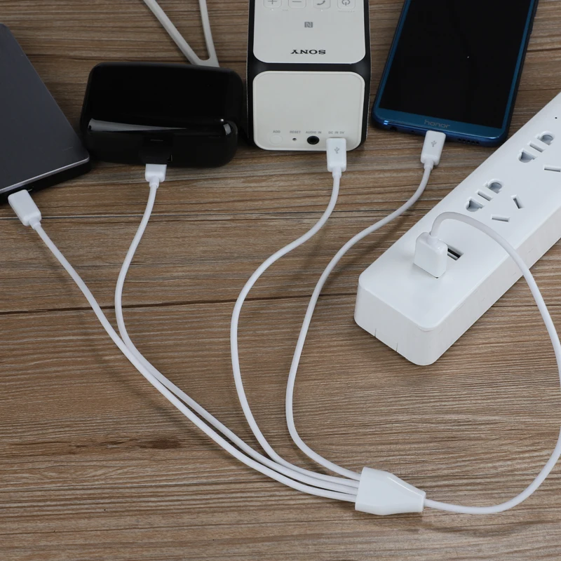 50 см 4 в 1 Micro USB зарядное устройство Кабель питания 4 Micro USB устройства сразу