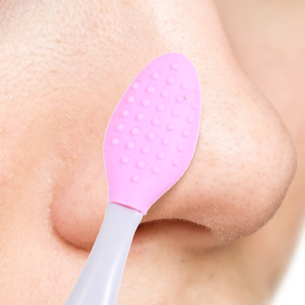 

10pcs Silicone Nose Brush Nose Blackhead Brush Lip Brush Tool for Females