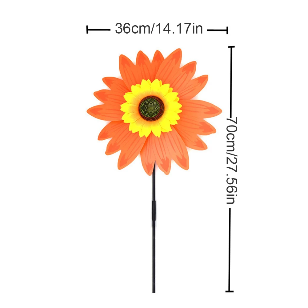 

3pcs Double Layer Sunflower Windmill Colorful Lawn Wind Spinner Kids Toys Gifts Outdoor Garden Ornaments Yard Garden Decoration