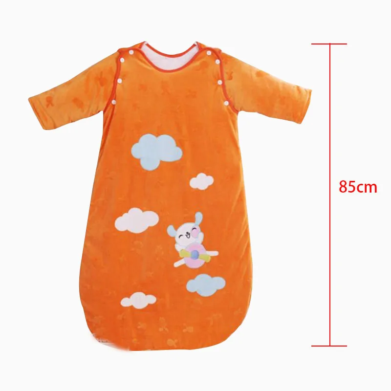 Спальный мешок с длинными рукавами для малышей 85 см хлопковое Пеленальное Одеяло