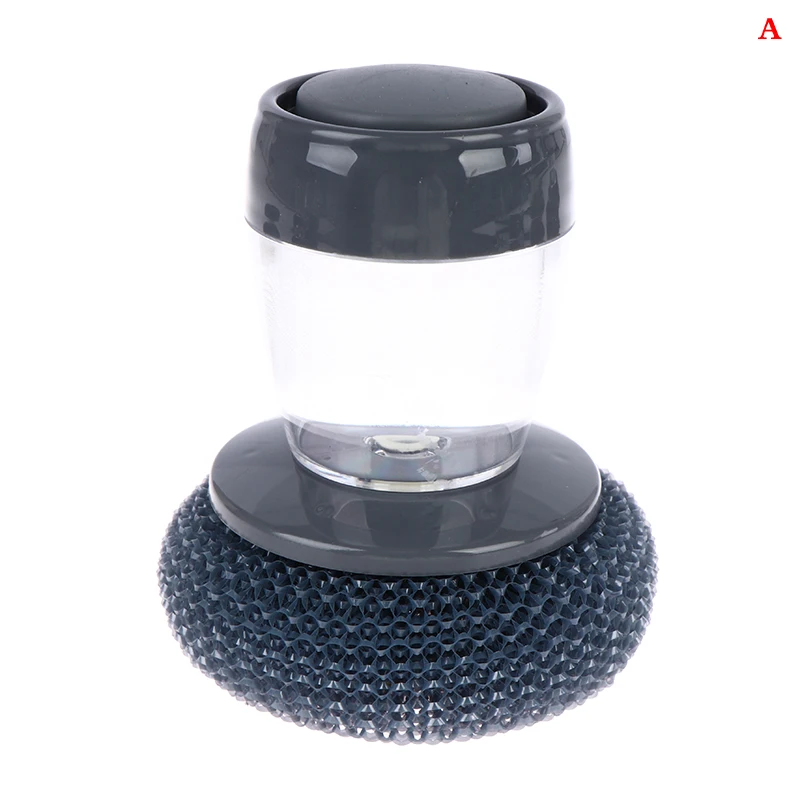 

Kitchen Soap Dispensing Palm Brush Washing Liquid Dish Utensils With Dispenser