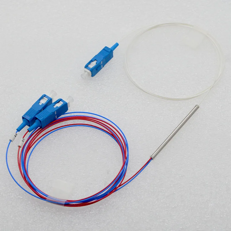 20pcs New 0.9mm Single Mode Mini Optic Fiber Splitter 1x2 SC/UPC 40:60 Fiber Optic Splitter Special Wholesale Free Shipping