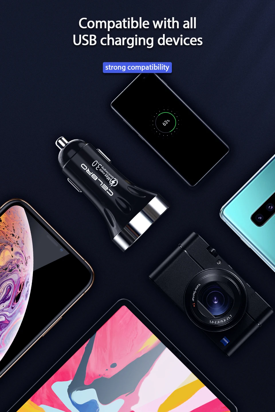 Обновленное автомобильное зарядное устройство с двумя usb-портами А, светодиодный дисплей для Iphone 11, Xiaomi mi, 9, Pro, Red mi, зарядка для мобильных телефонов, автомобильное зарядное устройство Usb