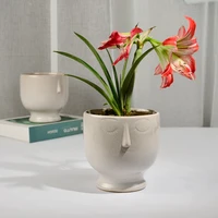 creative nordic export ceramic art face abstract flowerpot ornaments home soft decoration succulent plant basin