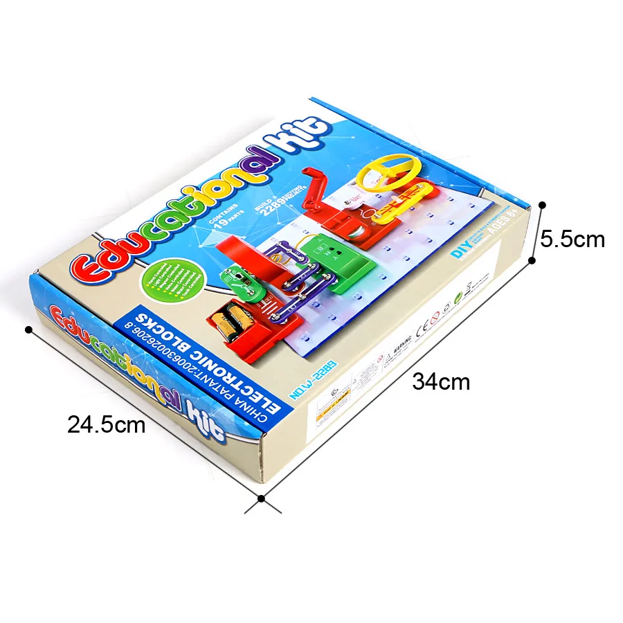 

Children's Students Manual Circuit Assembly Splicing Creative Electronic Entry Building Blocks Science and Education Fancy Toy