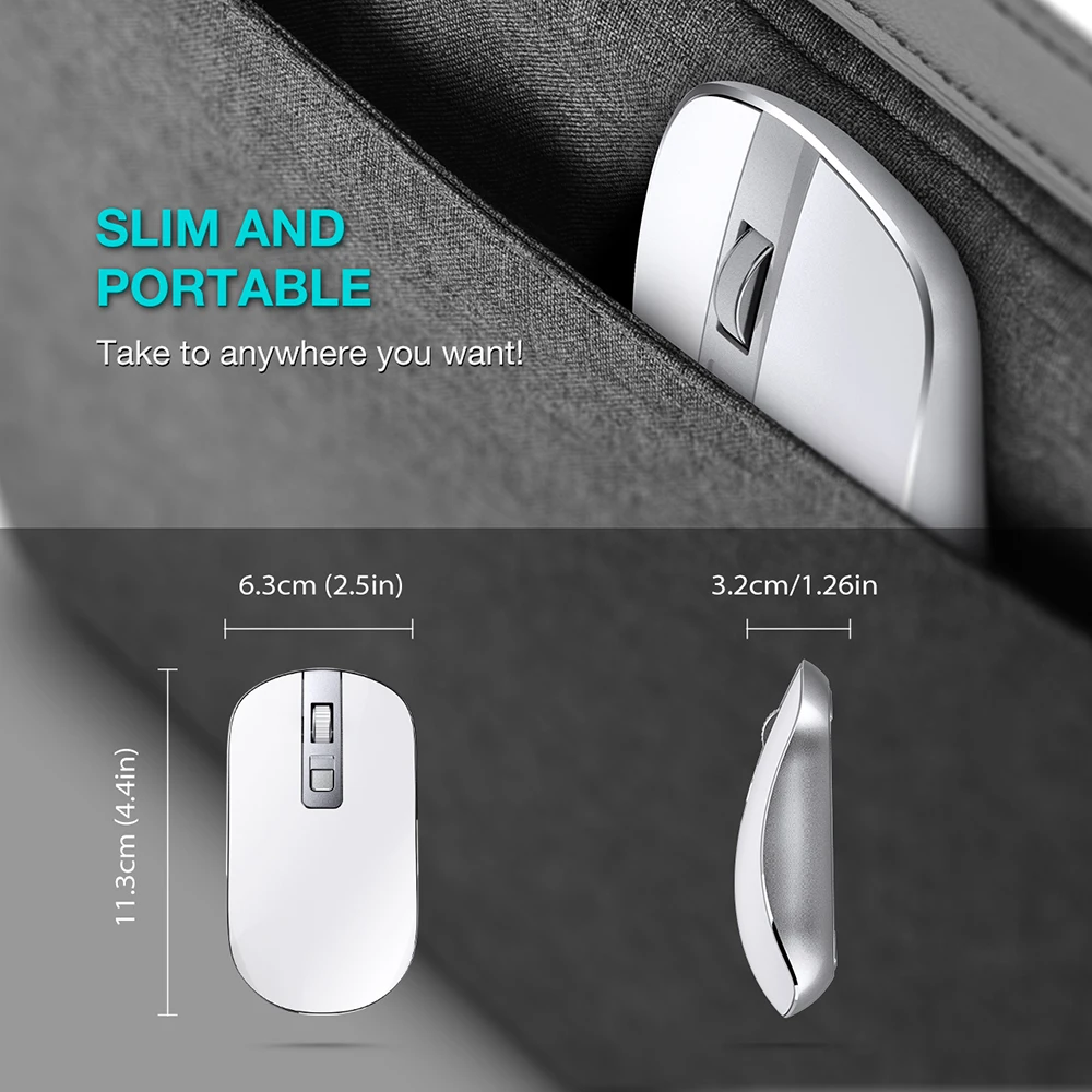 VicTsing PC202 беспроводная мышь Silent Click 2 4G тонкая 1600 dpi Эргономичный дизайн с
