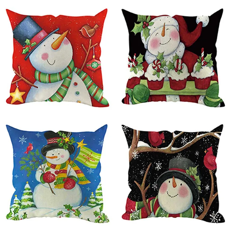 Наволочки с рождественским узором 4 шт. наволочка надписью nicolas cage dakimakura