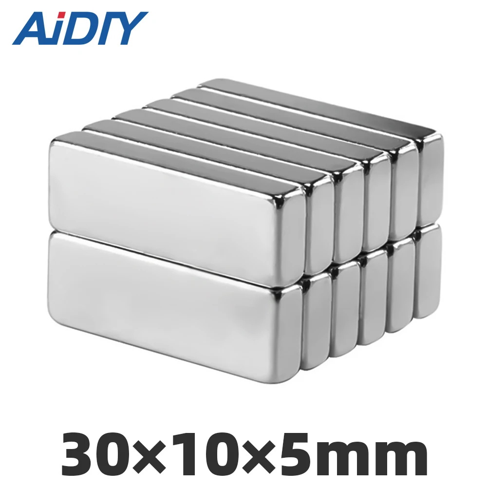 AI DIY 1/5/10 шт 30x10x5 мм N35 Сильный прямоугольный неодимовый магнит Постоянные супер мощные магниты 30*10*5 мм